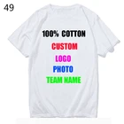 100% хлопок, индивидуальная футболка для женщинмужчин, сделай сам, как на фото или с логотипом, белая футболка на заказ