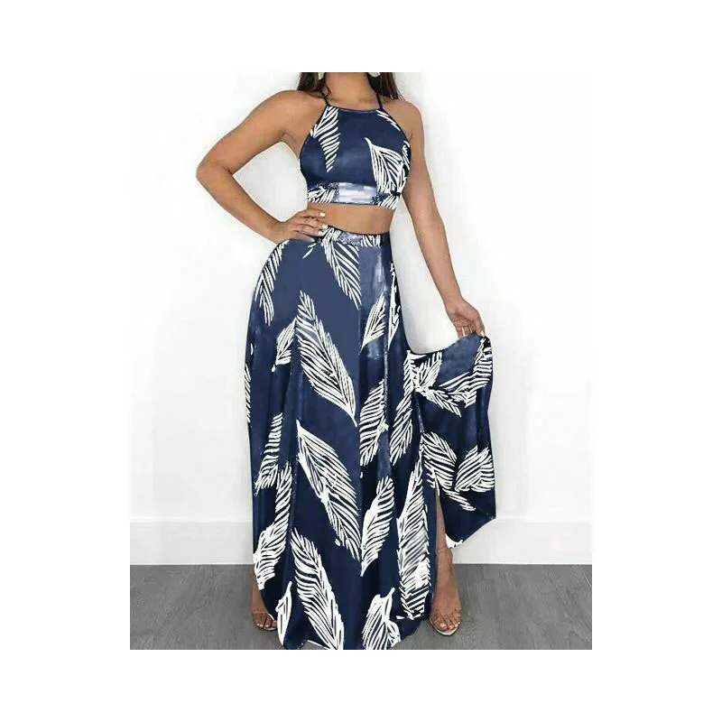 Женский комплект из 2 предметов короткий топ без рукавов с цветочным принтом и