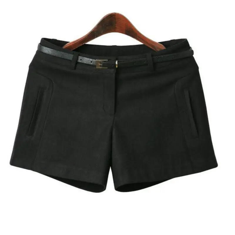 

Шорты женские шерстяные, с высокой талией, однотонные, на весну и зиму, размер S428, 2021