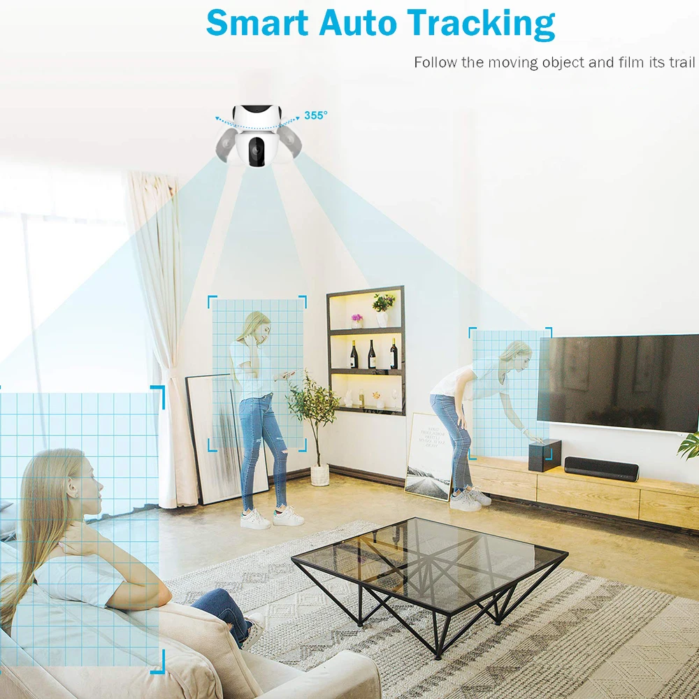 Беспроводная IP-камера видеонаблюдения с функцией автослежения 720P | Безопасность