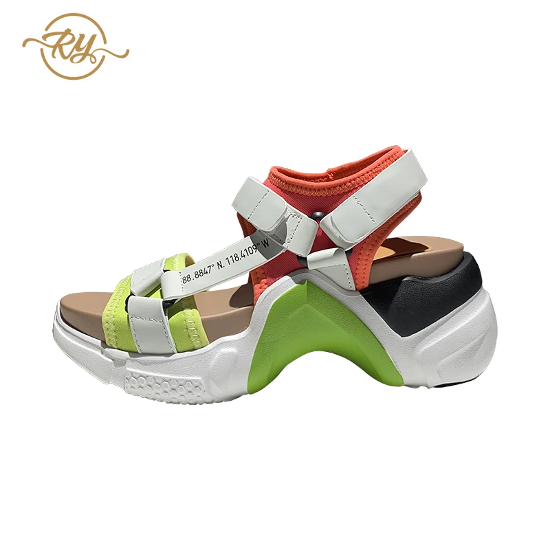 Женские сандалии на платформе из натуральной кожи высоком каблуке Роскошные для