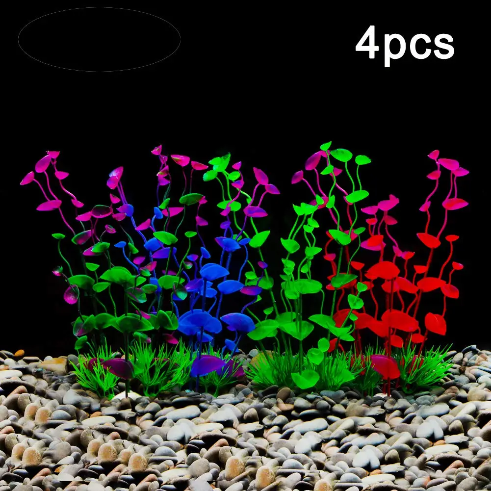 

24CM 4 PCS Aquarium Plants Artificial Plastic Fish Tank Plants Decoration Ornament Safe for All Fish
