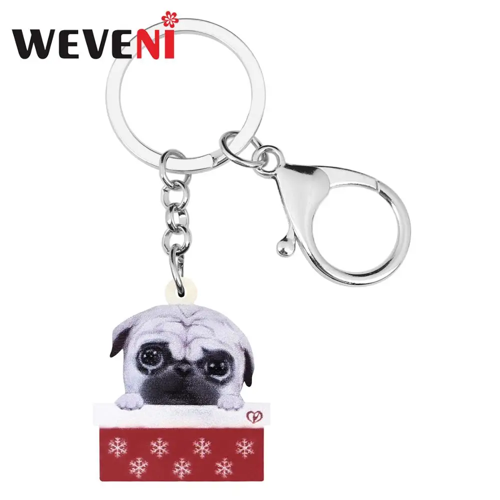 Акриловый Рождественский кошелек WEVENI с рисунком мопса собаки женский и мужской