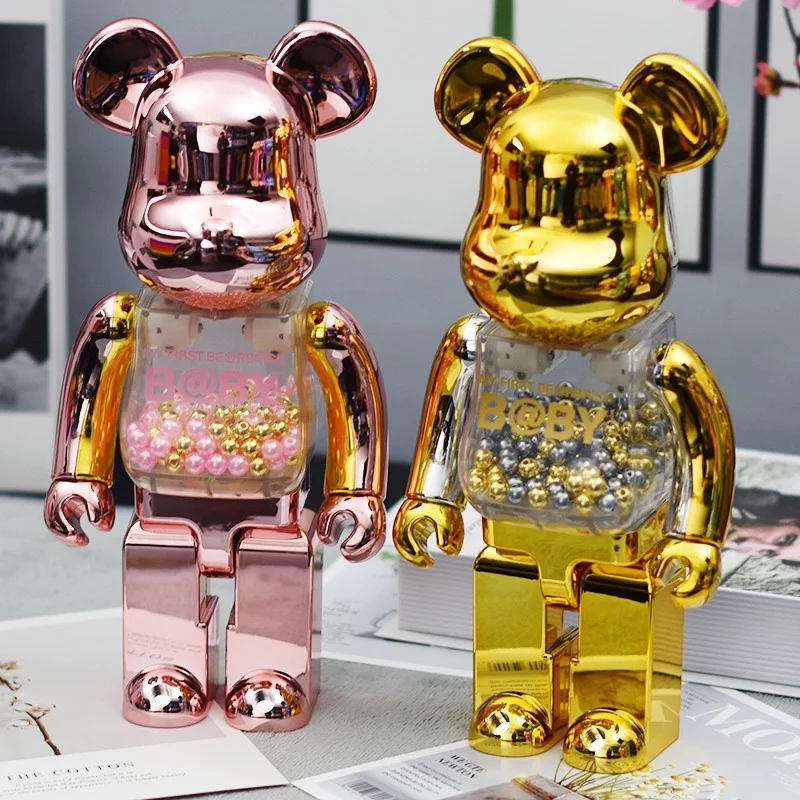 

PETCO 400% 28CM Bearbricklys Action Figures Cartoon Blocks Bear Dolls PVC Street Art Collectible Models Toys to Friends Gifts