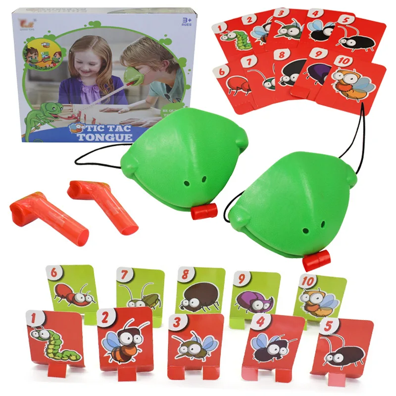 

Frog Card Toy Greedy Chameleon Lizard Sticking Out Tongue Frog Blowing Dragon Desktop Parent-child Battle