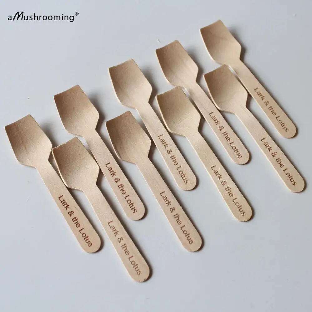 X200 персонализированные текстовые украшения торта плоские ложки десертные