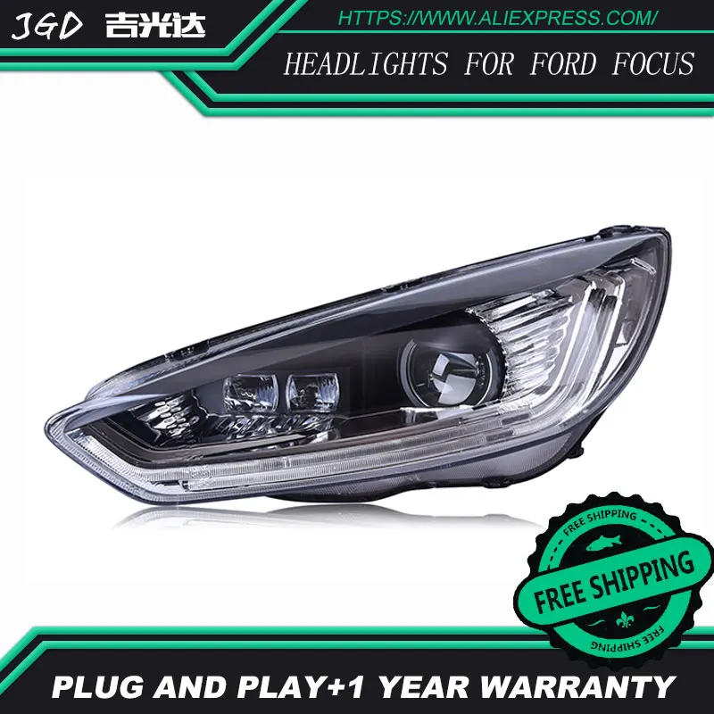 Автомобильный Стайлинг Головной фонарь чехол для Ford Focus фары LED фара DRL H7 D2H Hid
