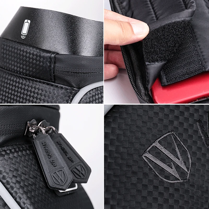 Сумка на переднюю раму велосипеда водонепроницаемая черная вместительная сумка