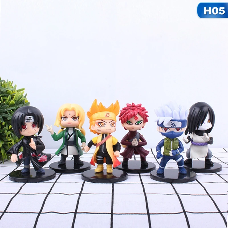 

6PCS 1/2/3 Generation Naruto Character Figure 10cm Animation Doll Ornaments AB Desktop Car Decoration Animation Peripherals