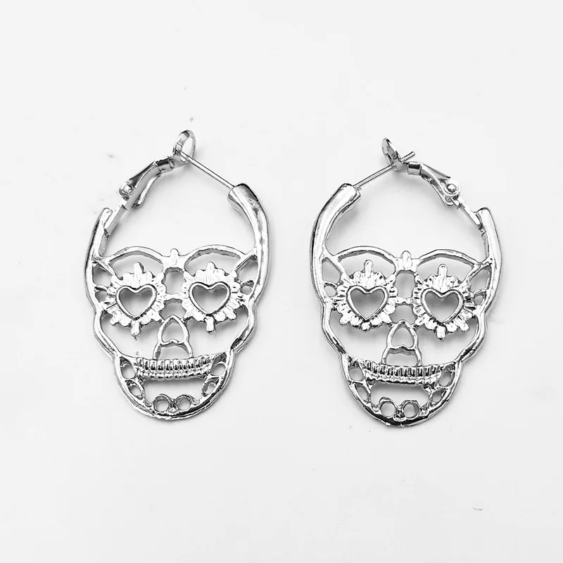 Новинка серьги в стиле ретро с черепом головой призрака из сплава симметричные