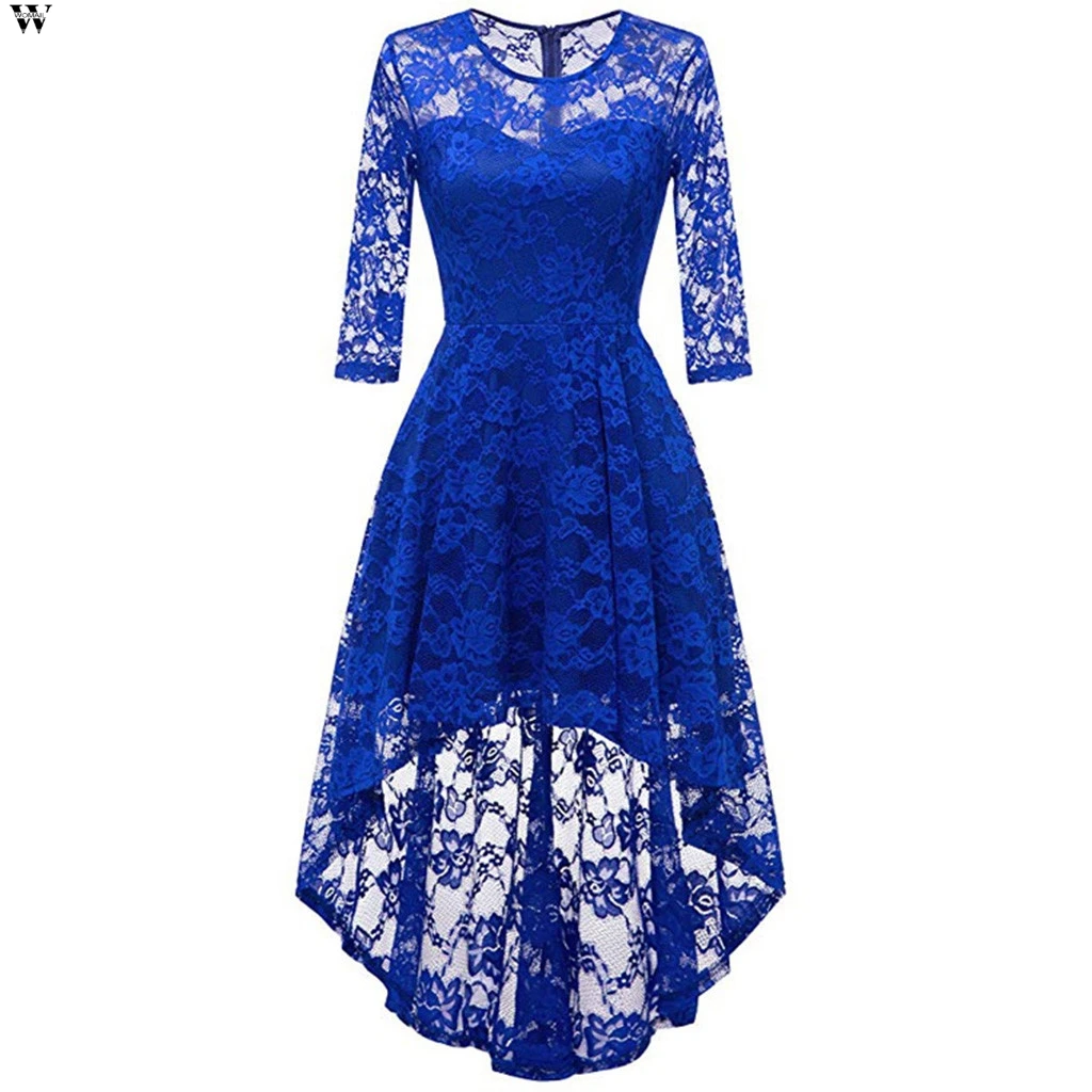 Женское кружевное мини вечернее платье с рукавом три четверти большие размеры