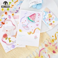 mr paper 4 designs 1 pcbag ins style holiday party series creative hand color ribbon account diy decor material stickers