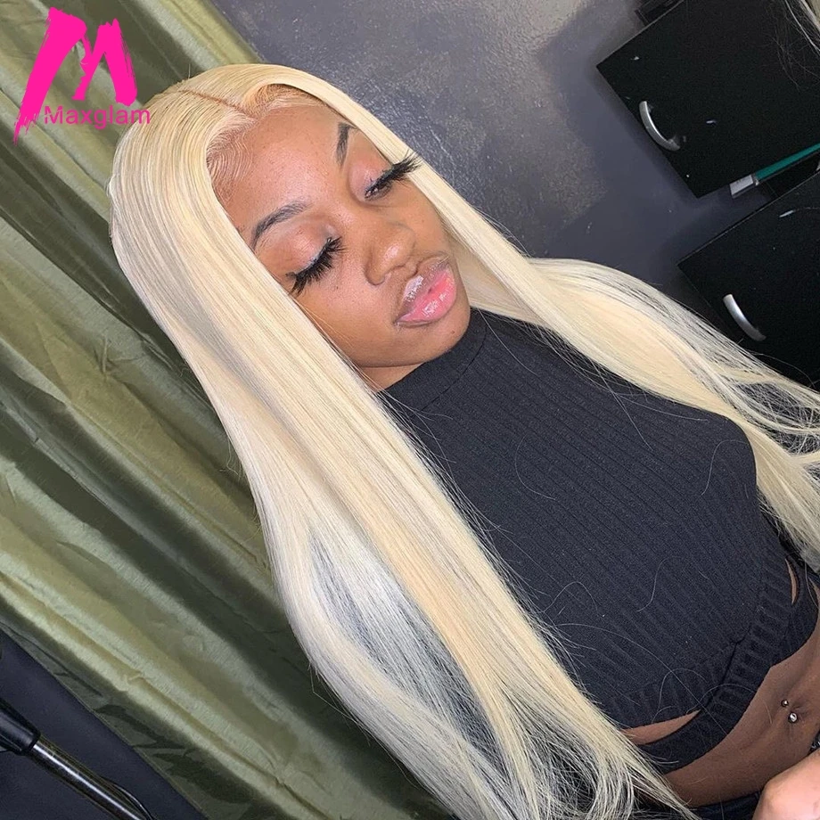 Блонд 613 закрытие бразильские человеческие волосы 4x4 короткие прямые длинные