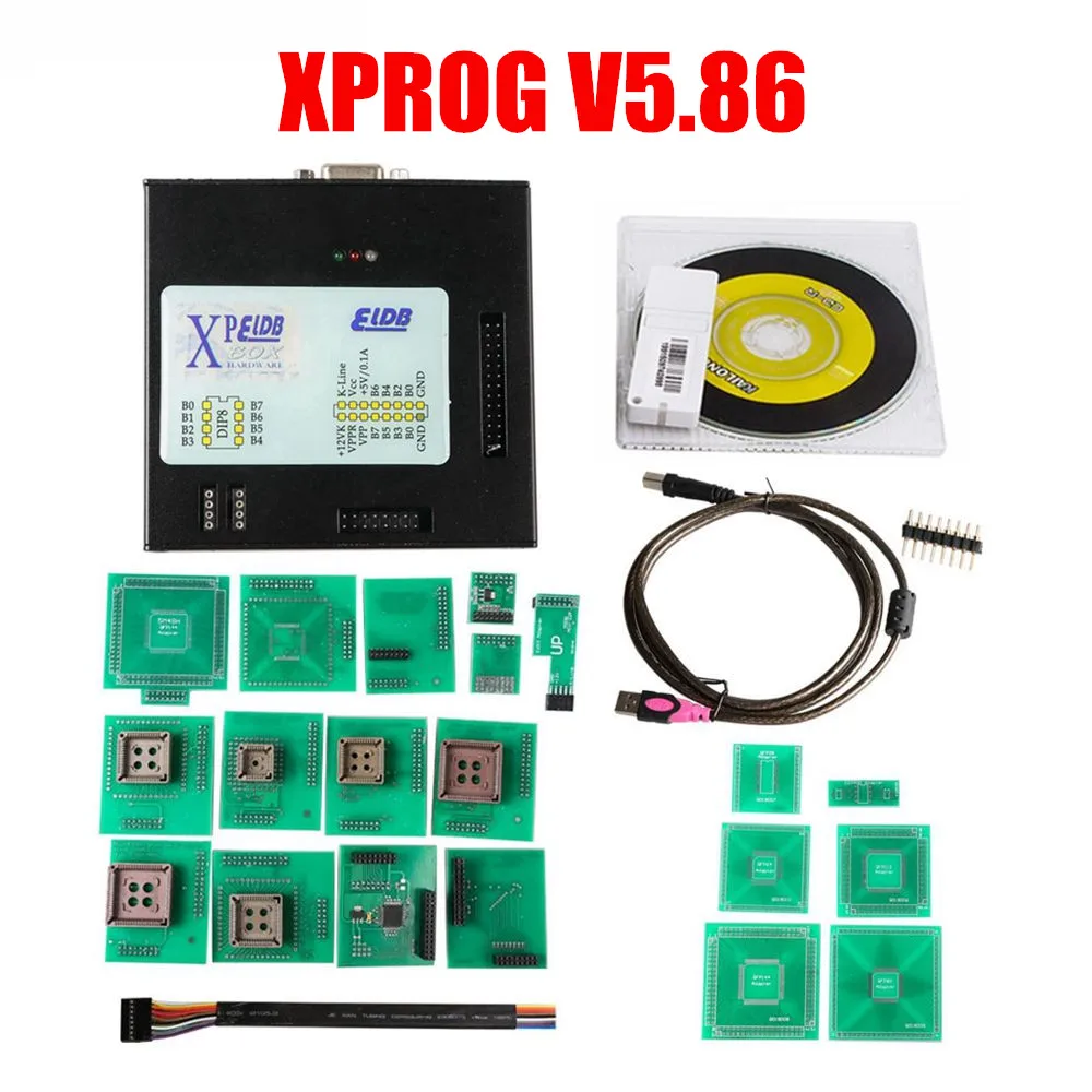 XPROG V5.86 XPROG-M 6,12 металлическая коробка XPROG V5.55 V5.60 V5.84 V5.86 Xprog V6.12 Авто ECU rogrammer инструмент X прог-бокс 5,84 Полные Адаптеры - Цвет: XPROG V5.86
