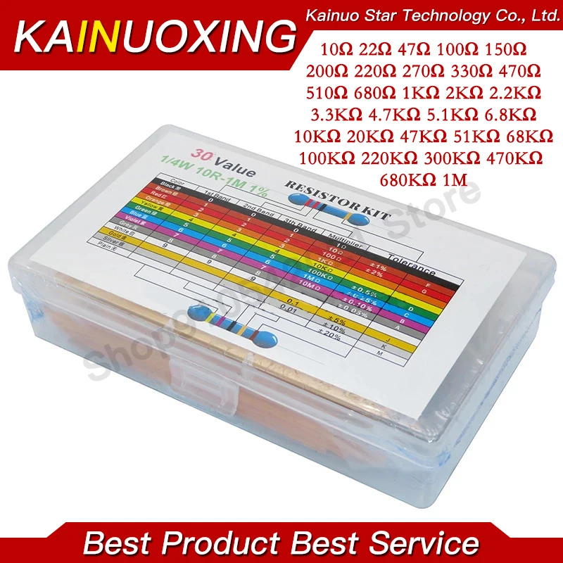 Комплект металлических пленочных резисторов 600 шт./лот 1/4 Вт набор 1% в