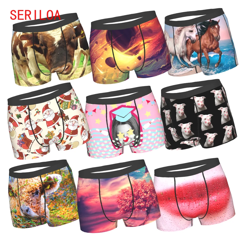 Man Underwear Custom Picture Logo Image Men Boxer Pants Breathable Comfortable Underpants 3D Print Custom Design
