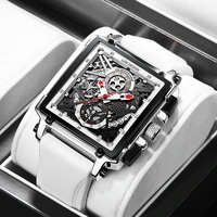 2021 lige mens sports chronograph wrist watch for men army silicone strap square quartz stop watch clock man relogios masculino