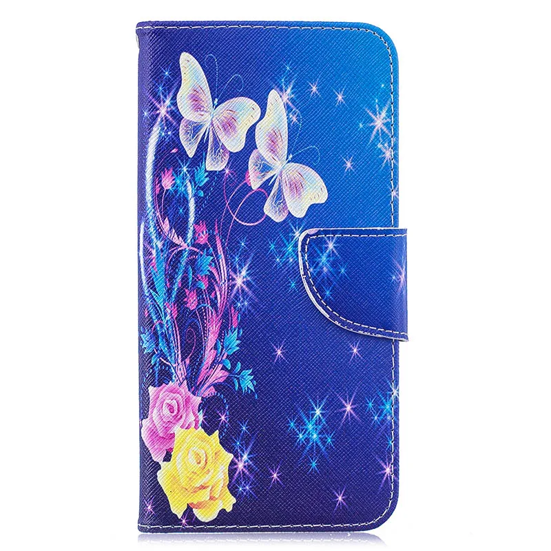 Yellow Butterfly Кожаный чехол-бумажник с рисунком совы для iPhone X 10 XS 6 5 7, чехол для телефона, чехол для Redmi 4X, чехол Fundas для Redmi Note 5A 6 Pro - Цвет: Yellow Butterfly
