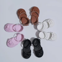 bjd doll shoes are suitable for 13 size stylish versatile round head with bow fastening shoes princess fan shoes white pink