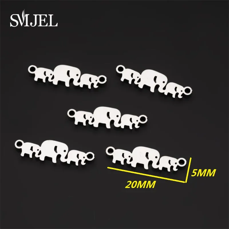 

SMJEL Elephant Charms Stainless Steel Mom Baby Elephant Cute for necklace pendant charms diy jewelry making Family Gifts