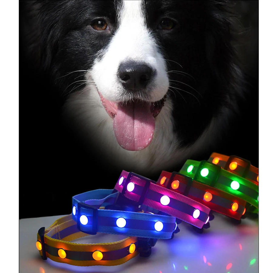 Тренировочный ошейник для собаки мигающий с подсветильник кой светодиодная