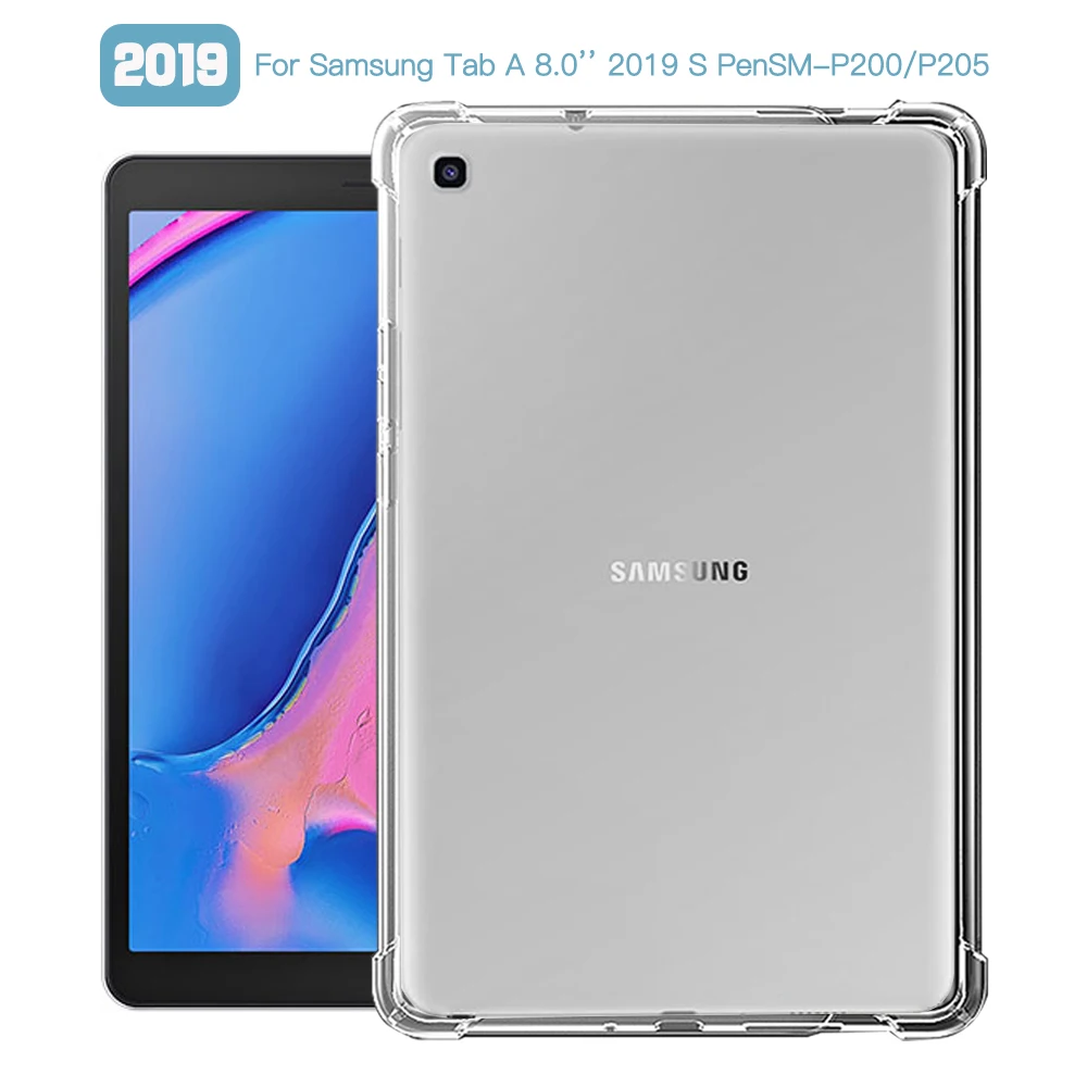 Противоударный чехол для Samsung Galaxy Tab A 8 0 дюйма 2019 & S Pen SM-P200 P205 ТПУ силиконовый