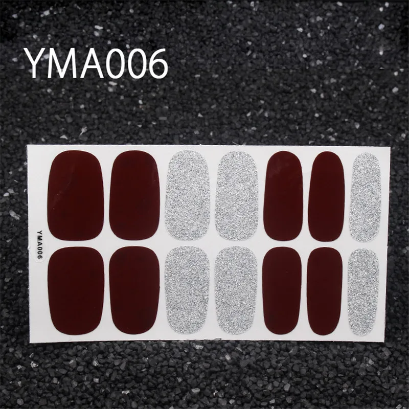 YMA006 Lamemoria 1 лист блестящие наклейки чистый Цвета аппарат для крепления на гвоздях и искусство переводные наклейки на ногти наклейки с окружающей средой маникюрные оптом - Цвет: YMA006