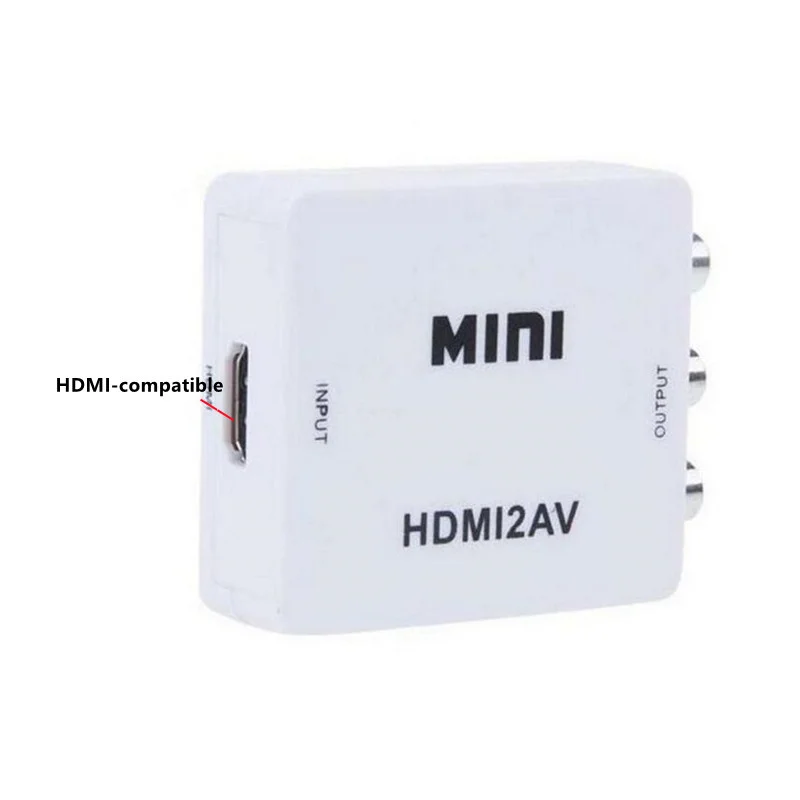 Мини преобразователь видео HD HDMI совместимый с RCA AV/CVSB L/R 1080P поддержка NTSC PAL выход
