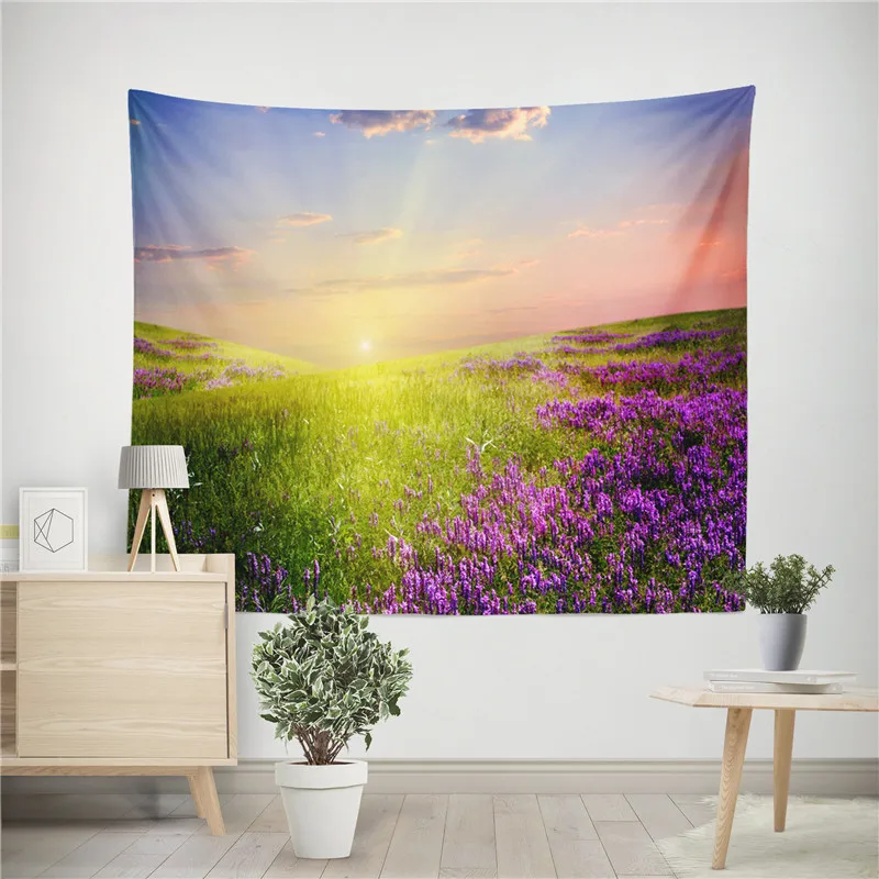 Цветочным лавандовым узором гобелены Лаванда Печать Декоративные Мандала