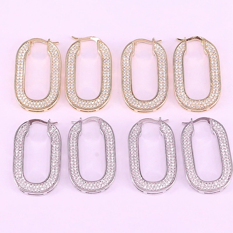 5 пар новейшие модные серьги высокое качество ювелирных изделий прозрачный CZ Oaval