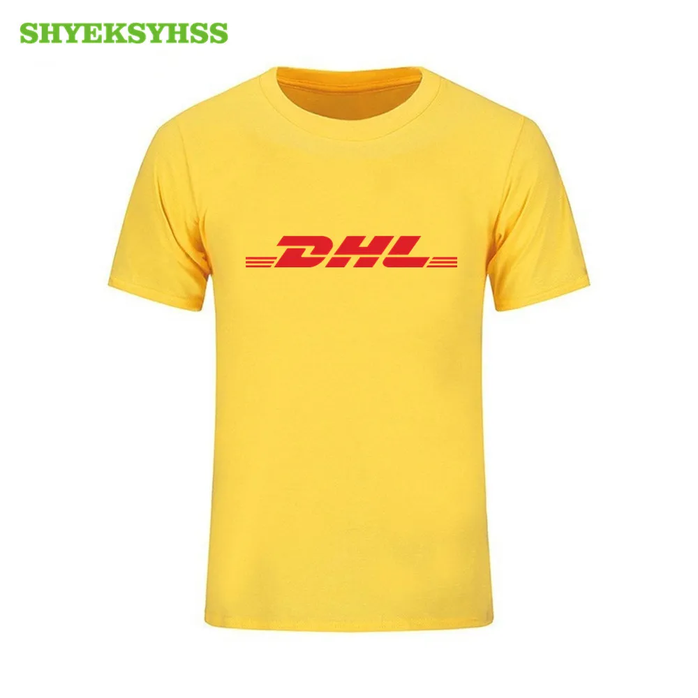 DHL принт Мужская футболка международным воздушным транспортом из