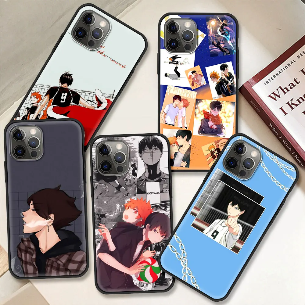 

Shockproof Case for Apple iPhone 11 7 12 Pro XR X 6 6S Plus XS Max 5 8 Black Silicone Coque Phone Cover Haikyuu Attacks Anime