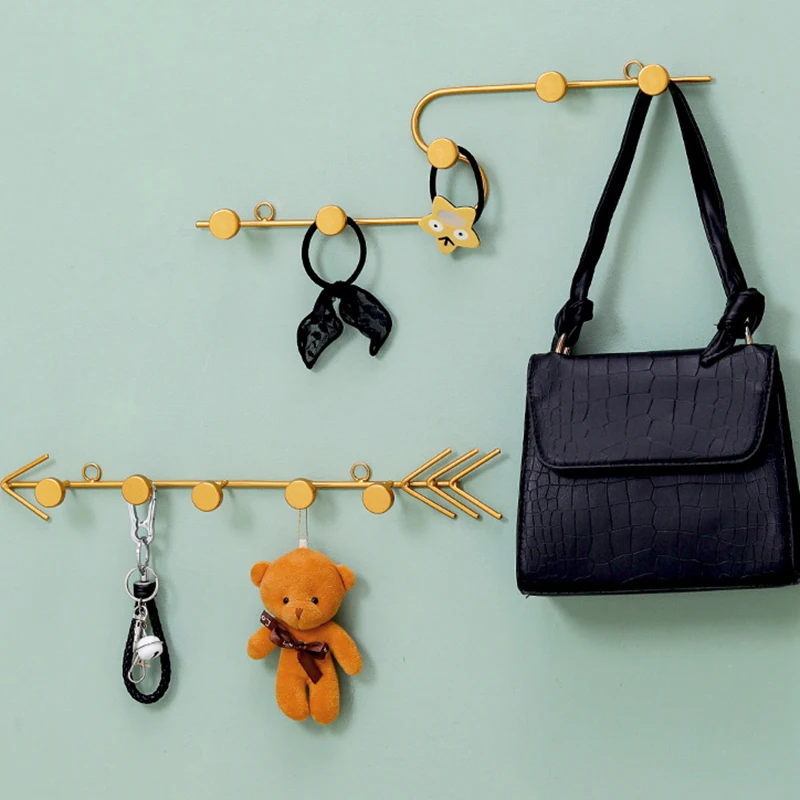 Coat Hook Wall Mounted Decorative Metal Hanger with Hanging Holes Creative Modern Art Rail for Hat Key Scarf JY | Дом и сад