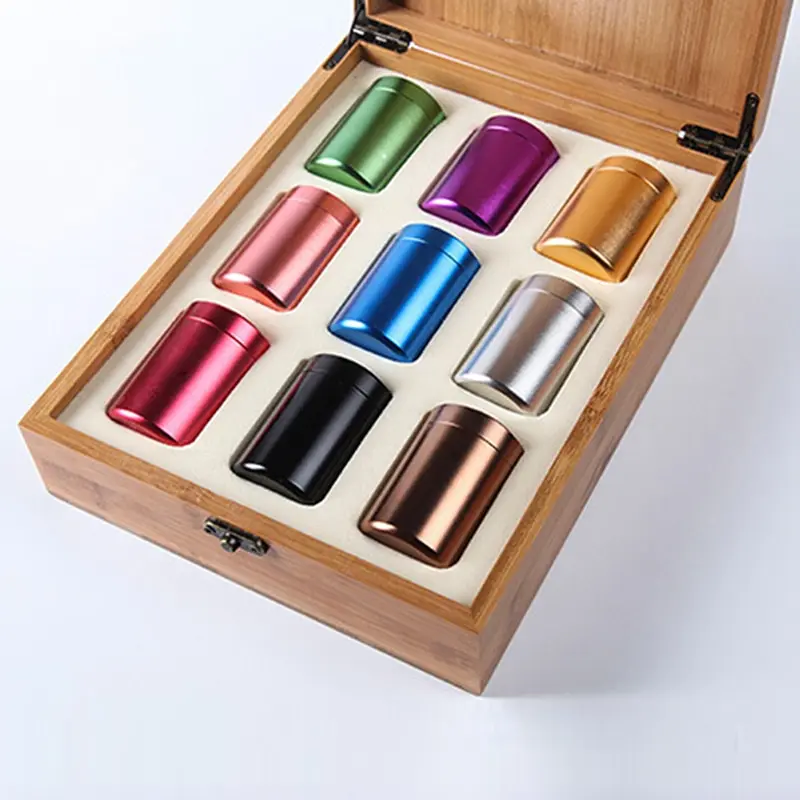 

New Metal Aluminum Portable Small Sealed Cans Travel Tea Caddy Airtight Smell Proof Container Stash Jar