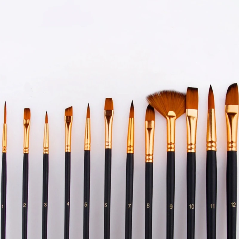 

Wooded Hold Nylon Painting Brushes Set for Artist Oil Acrylic Painting Drawing Water Color Paint Brush Art Supplies