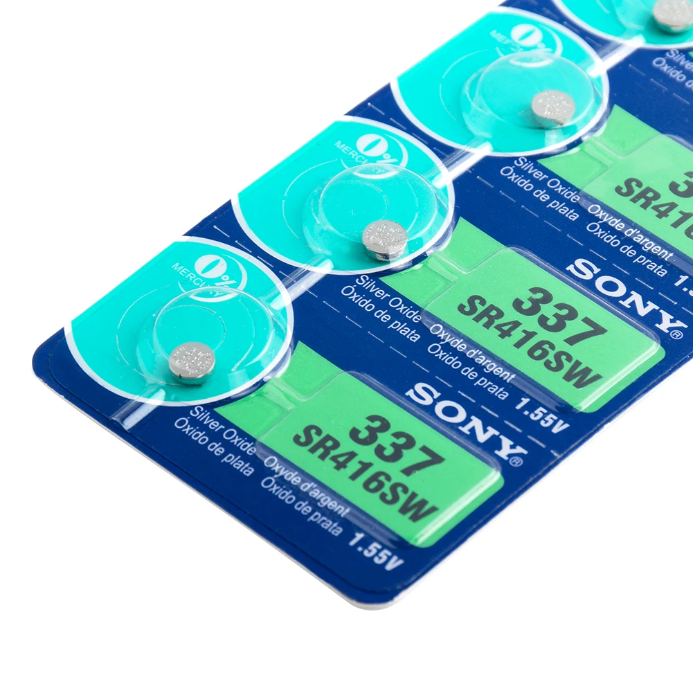 50 шт. Sony Новый долговечный 1 55 в 337 SR416SW 623 D337 V337 SP337 часы Серебряный оксид батарейка
