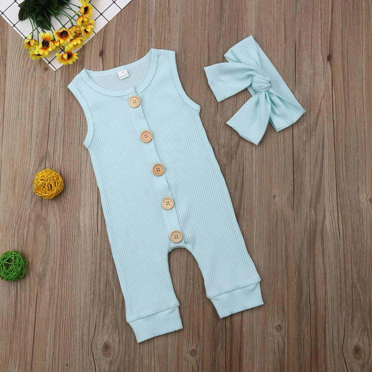 

0-18M Newborn Infant Baby Girl Boy 2pcs Outfit Romper Jumpsuit Bodysuit Clothes Set