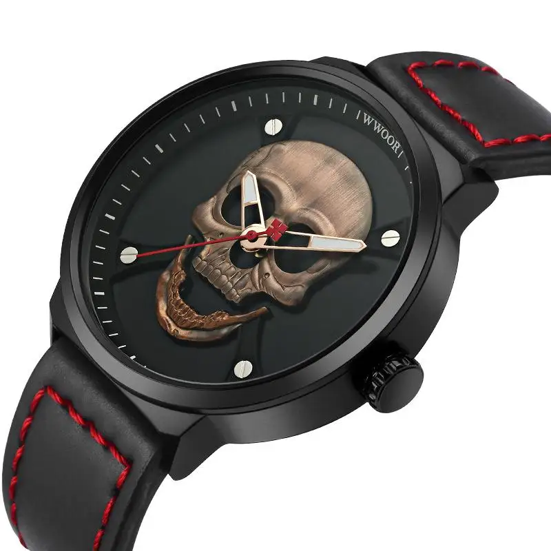 

2021 Student Sports Watch New Concept Belt Men's Watch Waterproof Quartz Watch Skull Watch Fashion Belt Men's Watch Fashion Watc