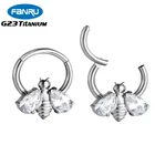 F136 титановые серьги для пирсинга Daith Honeybee Роскошные качественные циркониевые открытые маленькие серьги для пирсинга тела