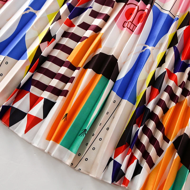 Женская длинная Плиссированная юбка средней длины с высокой талией в