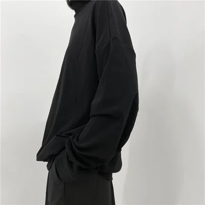 

Women's Long Sleeve T-Shirt Solid Color Simple Spring New Stand Collar Fashion Solid Color Simple T-Shirt Fashion High Collar