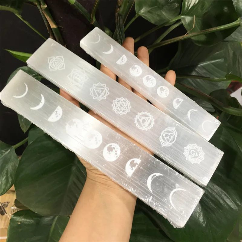 7 Чакр Selenite plapoint волшебная палочка символ минеральная медитация образец рейки