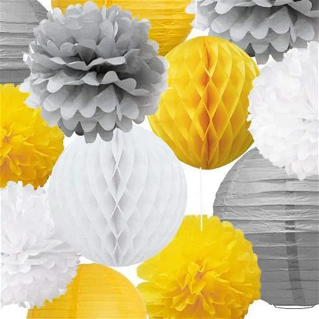 Набор бумажных фонарей 12 шт. вечерние свадебные декоративные сотовые в форме