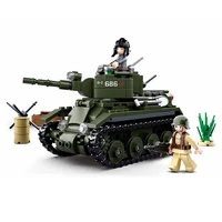 sluban ww2 military bt 7 cavalry tank model diy building blocks world war ii army soldier figures bricks classic kids toys gifts