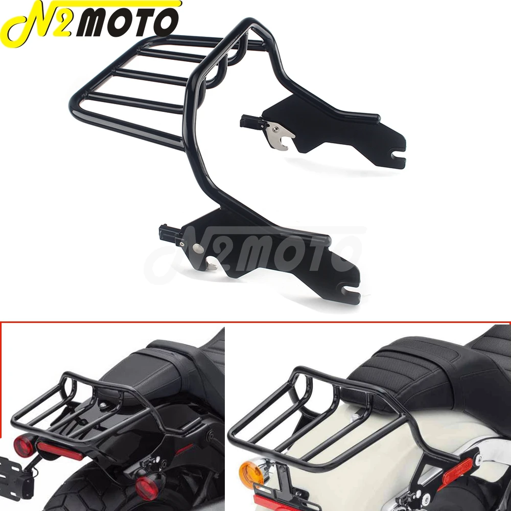 

Two-up Motorbike Black Quick Detachable Luggage Rack For Harley Softail Sport Glide Low Rider/S FLSB FXLR FXLRS 2018-up 50300136