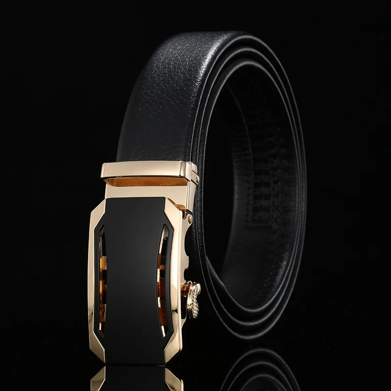 Мужской ремень из натуральной кожи с автоматической пряжкой 110-130 см | Аксессуары