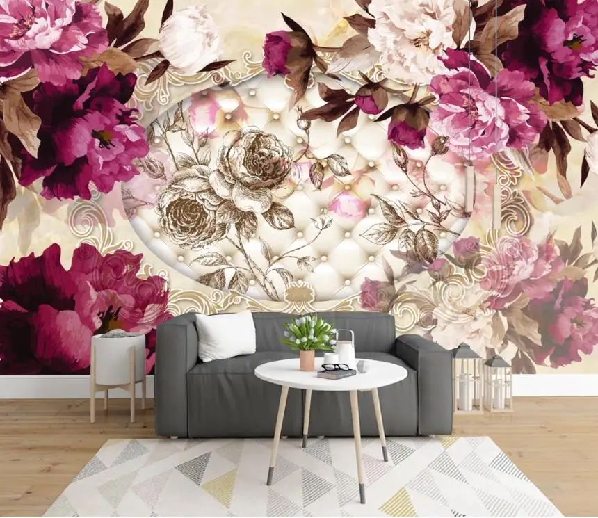 

Custom Stereoscopic 3D Murals Wallpaper Wall Painting Flowers Living Room Bedroom TV Sofa Wallpaper Sticker