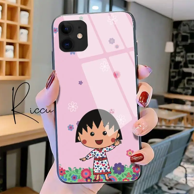 

Chibi Maruko-chan Japanese anime Phone Case Tempered Glass For iPhone 11 Pro XR XS MAX 8 X 7 6S 6 Plus SE 2020 12 Pro Max case