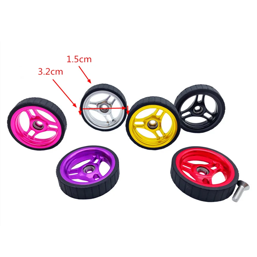 

For Birdy Bike Push Wheel Aluminum Bearing Rims For Brompton Folding Bicycle Hollow Easy Wheel Widened Easywheels