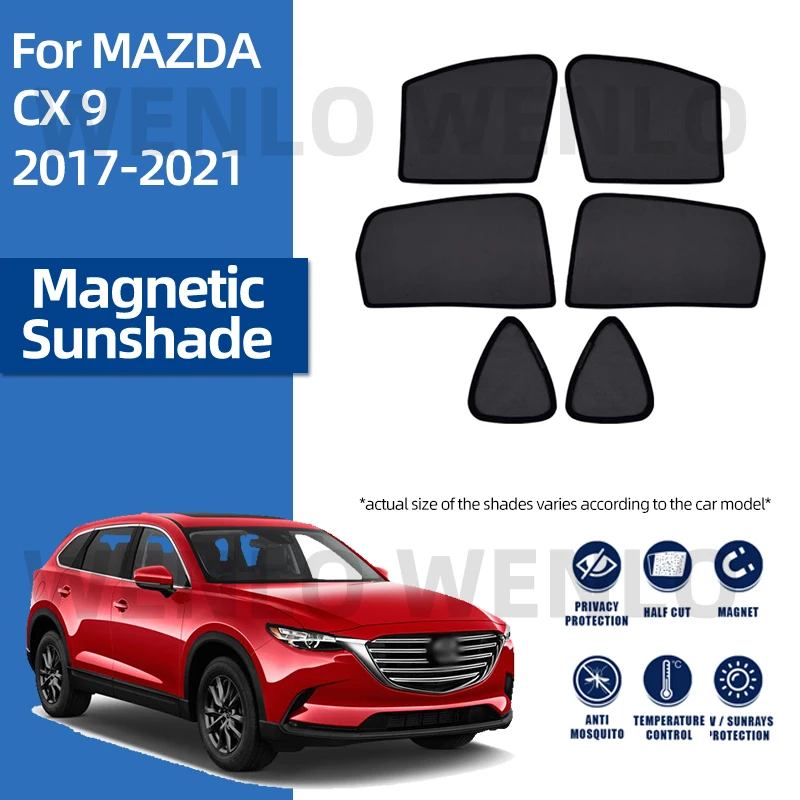 

For Mazda CX-9 2017-2021 Magnetic Mesh Windscreen Visor Windshield Sunshade Cover Window Sun Shield Protector Car Curtain Shade